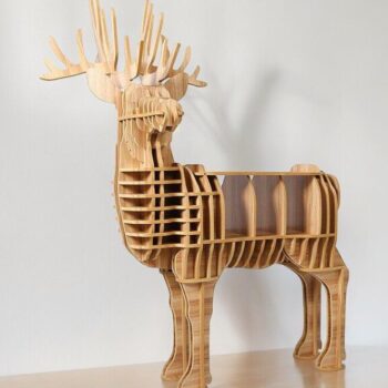 Intra απο ξύλο plywood 3mm-4mm πάχος – Διακόσμηση σπιτιού Deer Side Τραπέζι Τραπεζάκι σαλονιού Βιβλιοθήκη 30x30 cm INTRAVECTRY-MY543840 - Image 3