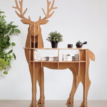 Intra απο ξύλο plywood 3mm-4mm πάχος – Διακόσμηση σπιτιού Deer End Table Ξύλινο ράφι 30x30 cm INTRAVECTRY-MY543841 - Image 1