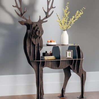 Intra απο ξύλο plywood 3mm-4mm πάχος – Διακόσμηση σπιτιού Deer End Table Ξύλινο ράφι 30x30 cm INTRAVECTRY-MY543841 - Image 2