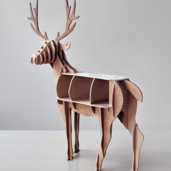 Intra απο ξύλο plywood 3mm-4mm πάχος – Τραπεζάκι ράφι αποθήκευσης ξύλινο ελάφι 30x35 cm INTRAVECTRY-MY542248 - Image 1