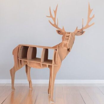 Intra απο ξύλο plywood 3mm-4mm πάχος – Τραπεζάκι ράφι αποθήκευσης ξύλινο ελάφι 30x35 cm INTRAVECTRY-MY542248 - Image 2