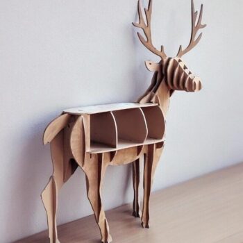 Intra απο ξύλο plywood 3mm-4mm πάχος – Τραπεζάκι ράφι αποθήκευσης ξύλινο ελάφι 30x35 cm INTRAVECTRY-MY542248 - Image 3