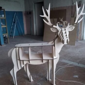 Intra απο ξύλο plywood 3mm-4mm πάχος – Τραπεζάκι ράφι αποθήκευσης ξύλινο ελάφι 30x35 cm INTRAVECTRY-MY542248 - Image 4