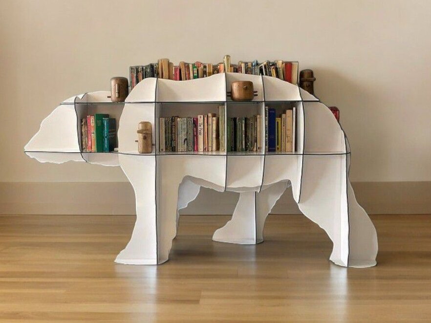 Intra απο ξύλο plywood 3mm-4mm πάχος – Βάση βιβλιοθήκης σε σχήμα πολικής αρκούδας 35x40 cm INTRAVECTRY-MY543763