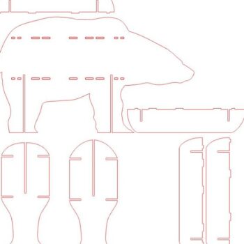 Intra απο ξύλο plywood 3mm-4mm πάχος – Ντουλάπι αποθήκευσης ραφιών Bear 40x45 cm INTRAVECTRY-MY545109 - Image 3