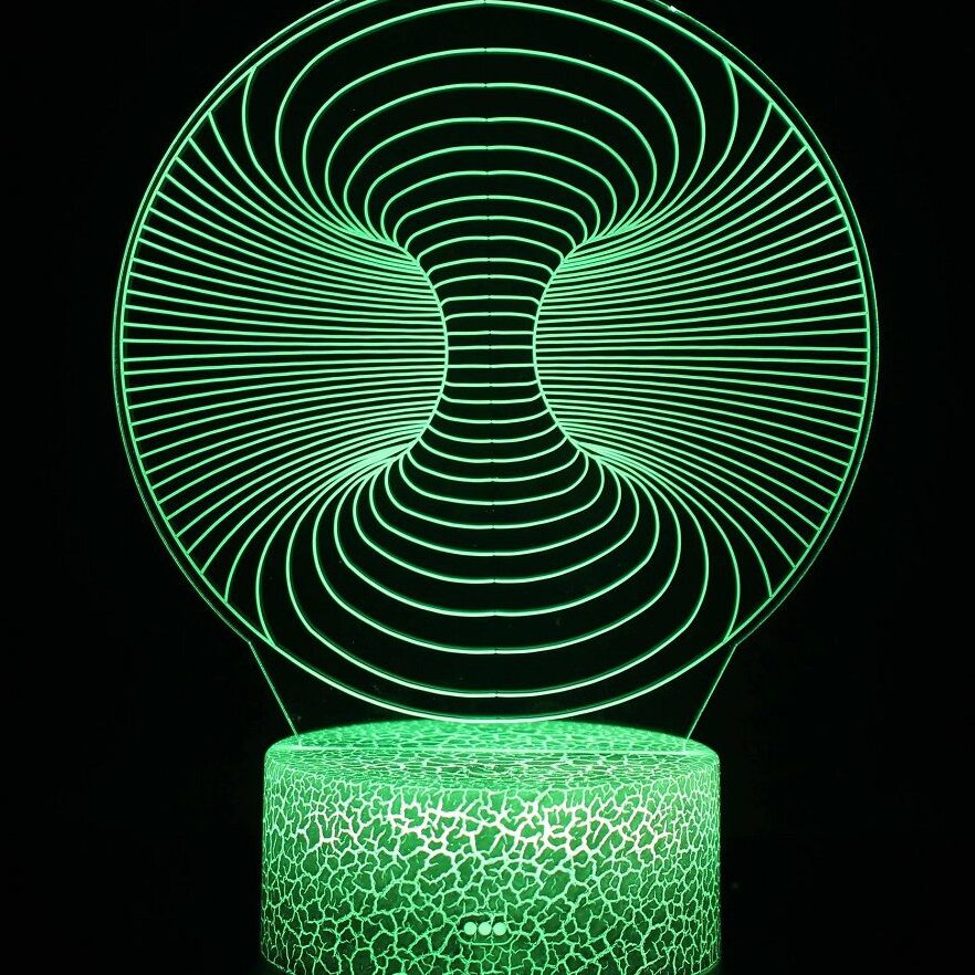 Intra απο ξύλο plywood 3mm-4mm πάχος – ξύλο χαρακτικής 3D Space Warp Abstract Illusion Lamp 35x40 cm INTRAVECTRY-MY542355