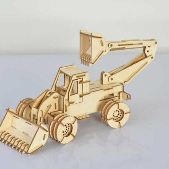 Intra απο ξύλο plywood 3mm-4mm πάχος – Σετ παζλ Τρισδιάστατου Μοντέλου Εκσκαφέας Loader 25x30 cm INTRAVECTRY-MY542297 - Image 2
