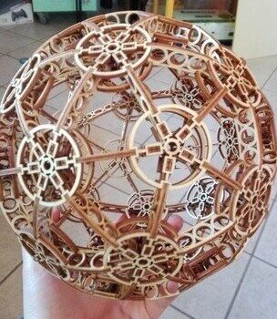 Intra απο ξύλο plywood 3mm-4mm πάχος – Διακοσμητικό ξύλινο μοντέλο σφαίρας 25x30 cm INTRAVECTRY-MY543819 - Image 3