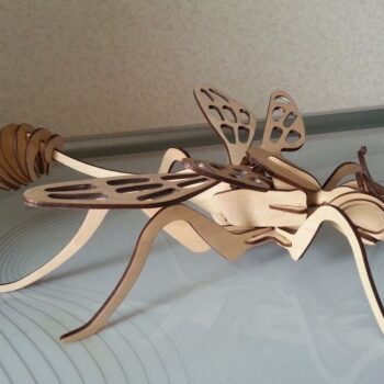 Intra απο ξύλο plywood 3mm-4mm πάχος – 3D ξύλινο μοντέλο σφήκα εντόμων 12x15 cm INTRAVECTRY-MY542287 - Image 1