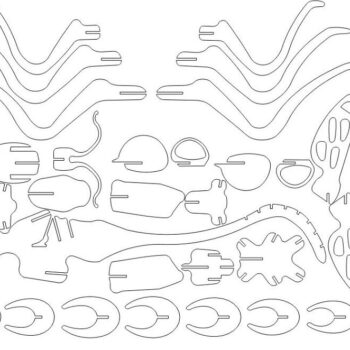 Intra απο ξύλο plywood 3mm-4mm πάχος – 3D ξύλινο μοντέλο σφήκα εντόμων 12x15 cm INTRAVECTRY-MY542287 - Image 2