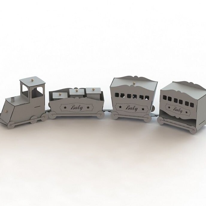 Intra απο ξύλο plywood 3mm-4mm πάχος – Τρένο με 3 βαγόνια Ξύλινο μοντέλο 45x50 cm INTRAVECTRY-MY546610