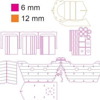 Intra απο ξύλο plywood 3mm-4mm πάχος – Ξύλινο Τραπέζι Βάρκας 35x40 cm INTRAVECTRY-MY546614 - Image 2