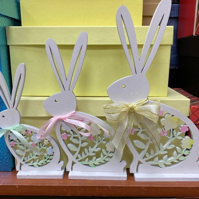 Intra απο ξύλο plywood 3mm-4mm πάχος – Πασχαλινή διακόσμηση τραπεζιού λαγουδάκι 10x10 cm INTRAVECTRY-MY542998