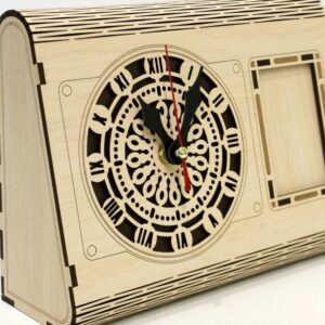 Intra απο ξύλο plywood 3mm-4mm πάχος – Ξύλινο επιτραπέζιο ρολόι με κορνίζα 15x15 cm INTRAVECTRY-MY542302