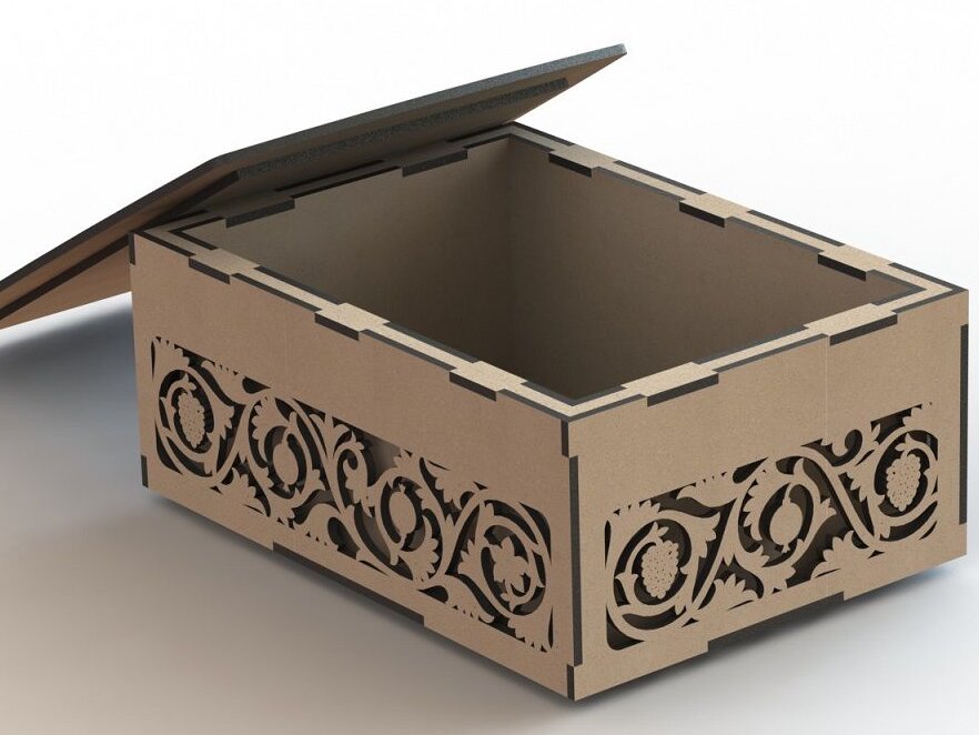 Intra απο ξύλο plywood 3mm-4mm πάχος – Διακοσμητικό κουτί δώρου με σχέδιο Swirl 30x35 cm INTRAVECTRY-MY542303