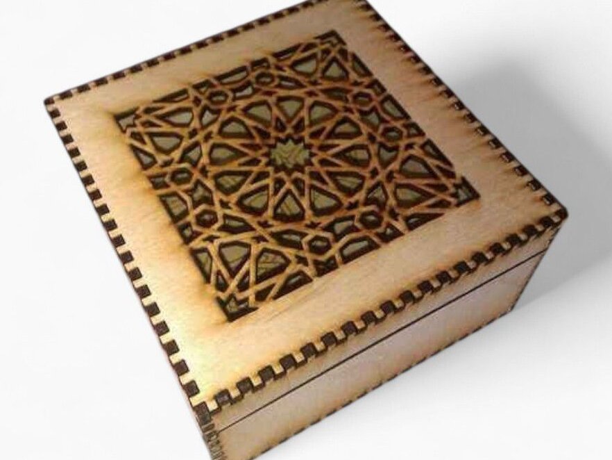 Intra απο ξύλο plywood 3mm-4mm πάχος – Ξύλινο τετράγωνο κουτί αποθήκευσης με καπάκι 35x40 cm INTRAVECTRY-MY542524