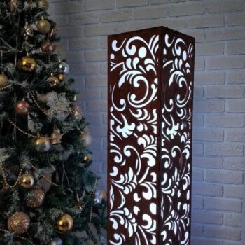 Intra απο ξύλο plywood 3mm-4mm πάχος – Διακοσμητικό Φωτιστικό δαπέδου Floral Design 40x40 cm INTRAVECTRY-MY546996 - Image 1