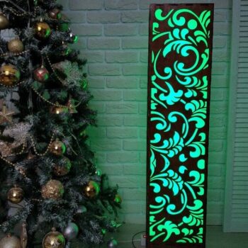 Intra απο ξύλο plywood 3mm-4mm πάχος – Διακοσμητικό Φωτιστικό δαπέδου Floral Design 40x40 cm INTRAVECTRY-MY546996 - Image 2