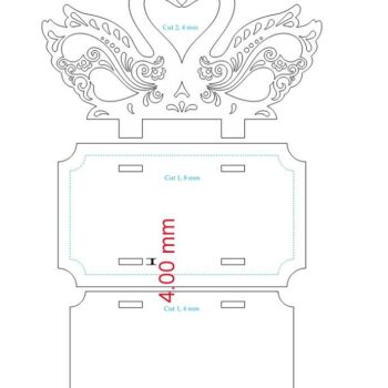 Intra απο ξύλο plywood 3mm-4mm πάχος – Θήκη για χαρτοπετσέτα κύκνου 30x30 cm INTRAVECTRY-MY542834 - Image 4