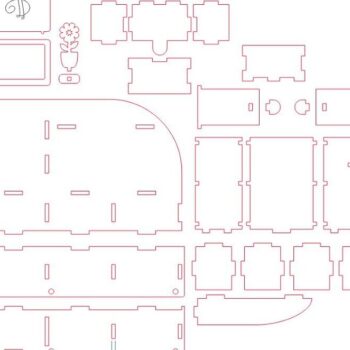 Intra απο ξύλο plywood 3mm-4mm πάχος – Επιτραπέζια οργάνωση αποθήκευσης με τηλεόραση μινιατούρα 45x50 cm INTRAVECTRY-MY553617 - Image 3