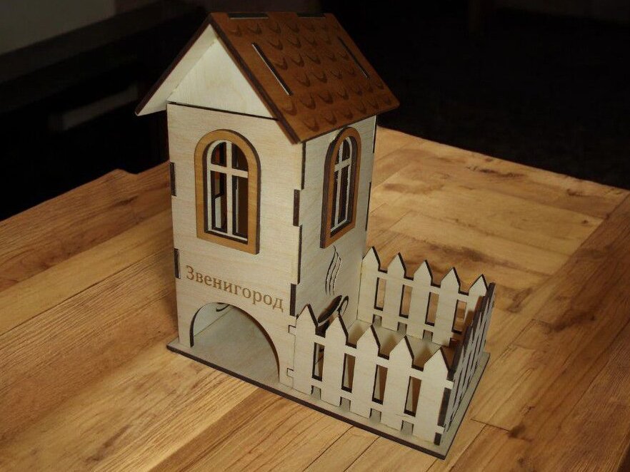 Intra απο ξύλο plywood 3mm-4mm πάχος – Tea Coffee Sachet Organizer House 30x35 cm INTRAVECTRY-MY542324