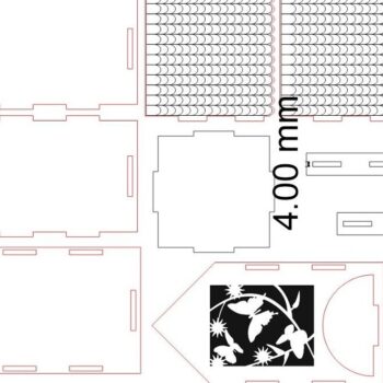 Intra απο ξύλο plywood 3mm-4mm πάχος – Σπίτι με χαραγμένο φακελάκι τσαγιού πεταλούδα 15x20 cm INTRAVECTRY-MY557645 - Image 3