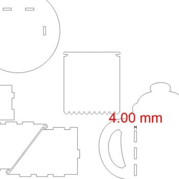 Intra απο ξύλο plywood 3mm-4mm πάχος – Tea Bag House σε σχήμα τσαγιέρα 30x30 cm INTRAVECTRY-MY560383 - Image 3