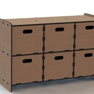 Intra απο ξύλο plywood 3mm-4mm πάχος – Συρταριέρα με έξι συρτάρια 15x20 cm INTRAVECTRY-MY546441
