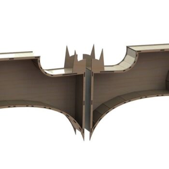 Intra απο ξύλο plywood 3mm-4mm πάχος – Ράφι με λογότυπο Batman 25x25 cm INTRAVECTRY-MY542341 - Image 1