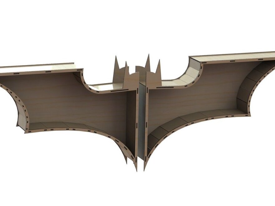 Intra απο ξύλο plywood 3mm-4mm πάχος – Ράφι με λογότυπο Batman 25x30 cm INTRAVECTRY-MY551413