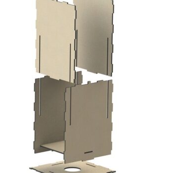 Intra απο ξύλο plywood 3mm-4mm πάχος – Περιστρεφόμενη θήκη μελανιού και πινέλου 15x15 cm INTRAVECTRY-MY542344 - Image 2