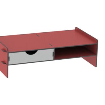 Intra απο ξύλο plywood 3mm-4mm πάχος – Βάση οθόνης με συρτάρι 10x10 cm INTRAVECTRY-MY553046 - Image 1