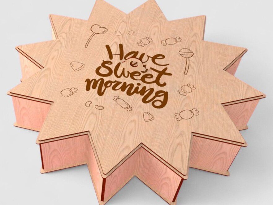 Intra απο ξύλο plywood 3mm-4mm πάχος – Κουτί δώρου καραμελών 15x15 cm INTRAVECTRY-MY542381 INTRAVECTRY-MY542381