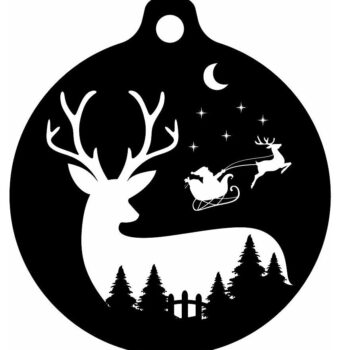 Intra απο ξύλο plywood 3mm-4mm πάχος – Ελάφια Χριστουγεννιάτικη Σκηνή Μπιχλιμπίδι 25x30 cm INTRAVECTRY-MY542397 - Image 2