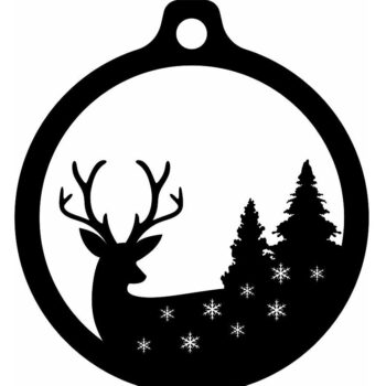 Intra απο ξύλο plywood 3mm-4mm πάχος – Χριστουγεννιάτικο μπιχλιμπίδι ελαφιών και δέντρων 12x15 cm INTRAVECTRY-MY542398 - Image 3