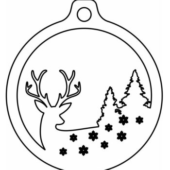 Intra απο ξύλο plywood 3mm-4mm πάχος – Χριστουγεννιάτικο μπιχλιμπίδι ελαφιών και δέντρων 12x15 cm INTRAVECTRY-MY542398 - Image 4