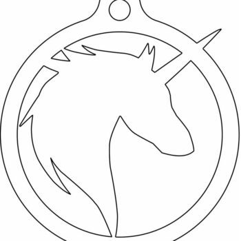 Intra απο ξύλο plywood 3mm-4mm πάχος – Μονόκερος Χριστουγεννιάτικο Δέντρο Κρεμαστό στολίδι 30x35 cm INTRAVECTRY-MY553076 - Image 3