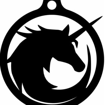 Intra απο ξύλο plywood 3mm-4mm πάχος – Μπιχλιμπίδι διακόσμησης χριστουγεννιάτικου δέντρου Μονόκερος 40x45 cm INTRAVECTRY-MY542751 - Image 2