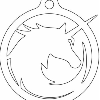 Intra απο ξύλο plywood 3mm-4mm πάχος – Μπιχλιμπίδι διακόσμησης χριστουγεννιάτικου δέντρου Μονόκερος 40x45 cm INTRAVECTRY-MY542751 - Image 3