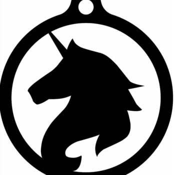 Intra απο ξύλο plywood 3mm-4mm πάχος – Μπιχλιμπίδι Χριστουγεννιάτικου Δέντρου Μονόκερος 20x25 cm INTRAVECTRY-MY542402 - Image 2