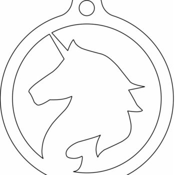 Intra απο ξύλο plywood 3mm-4mm πάχος – Μπιχλιμπίδι Χριστουγεννιάτικου Δέντρου Μονόκερος 20x25 cm INTRAVECTRY-MY542402 - Image 3