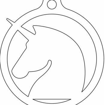 Intra απο ξύλο plywood 3mm-4mm πάχος – Χριστουγεννιάτικο μπιχλιμπίδι κεφαλιού Unicorn 50x60 cm INTRAVECTRY-MY545238 - Image 3