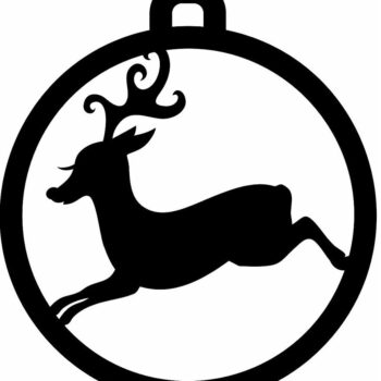 Intra απο ξύλο plywood 3mm-4mm πάχος – Τρέχοντας ελάφια Χριστουγεννιάτικη μπάλα 40x40 cm INTRAVECTRY-MY549333 - Image 3