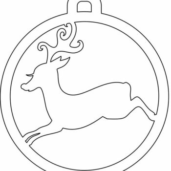 Intra απο ξύλο plywood 3mm-4mm πάχος – Τρέχοντας ελάφια Χριστουγεννιάτικη μπάλα 40x40 cm INTRAVECTRY-MY549333 - Image 4