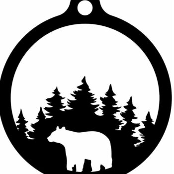 Intra απο ξύλο plywood 3mm-4mm πάχος – Bear in Woods Χριστουγεννιάτικο δέντρο μπιχλιμπίδι 20x20 cm INTRAVECTRY-MY549818 - Image 3