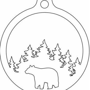 Intra απο ξύλο plywood 3mm-4mm πάχος – Bear in Woods Χριστουγεννιάτικο δέντρο μπιχλιμπίδι 20x20 cm INTRAVECTRY-MY549818 - Image 4