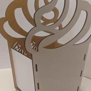 Intra απο ξύλο plywood 3mm-4mm πάχος – Καλάθι λουλουδιών Cupcake 20x20 cm INTRAVECTRY-MY553820 - Image 3