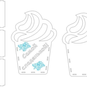 Intra απο ξύλο plywood 3mm-4mm πάχος – Καλάθι λουλουδιών Cupcake 20x20 cm INTRAVECTRY-MY553820 - Image 5