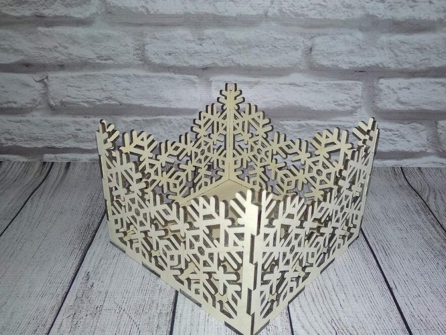 Intra απο ξύλο plywood 3mm-4mm πάχος – Καλάθι θήκης χριστουγεννιάτικων χαρτοπετσετών 20x20 cm INTRAVECTRY-MY543436