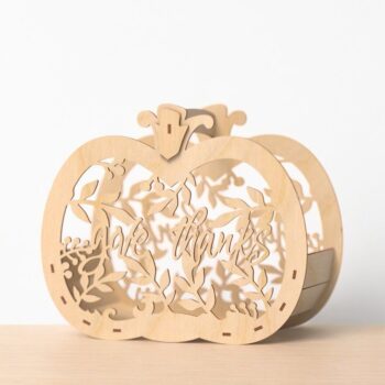Intra απο ξύλο plywood 3mm-4mm πάχος – Καλάθι δώρων κολοκύθας για την Ημέρα των Ευχαριστιών 30x35 cm INTRAVECTRY-MY542422 - Image 2
